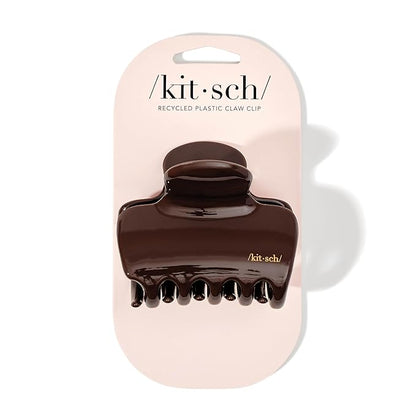 Kitsch Plastic Puffy Claw Clip for Women - 3.15 Inches Claw Clips for Full or Half Ponytail, Secure Hold for Thick Hair, Ideal for Everyday Use, Stylish Hair Accessories - Chocolate, 1pc
