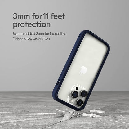 RhinoShield Bumper Case Compatible with [iPhone 14 Pro] | CrashGuard NX - Shock Absorbent Slim Design Protective Cover 3.5M / 11ft Drop Protection - Platinum Gray