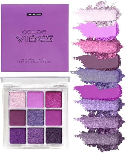 4 Pack/Set Eyeshadow Palette Set - Black, Blue, Green, Purple Themes, High Pigmented Blendable Matte & Glitter Shimmer Finishes, 24-Hour Long Wear Eye Makeup for Christmas Party & Music Festival