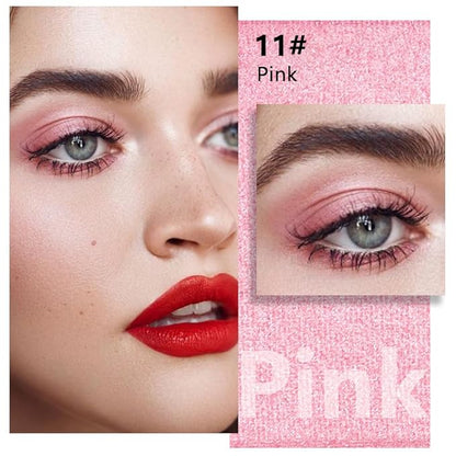 evpct Pink Shimmer Single Eye shadow Palette Makeup for Older Women, Pink Glitter Sparkly Cream Eye Shadow Palette Brightener Make up for Older Women, High Pigment Waterproof Monochrome Mini Eyeshadow
