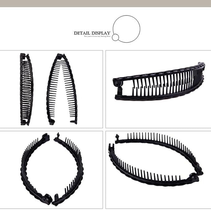 4pcs Hair Clips Vintage Clincher Combs Tool for Thick Curly Hair Accessories Fishtail Double Banana Clip Set for Women Girls
