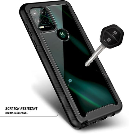 NZND for Motorola Moto G Stylus 5G Case with [Built-in Screen Protector], [16FT Military Grade Drop Tested] Full-Body Protective Shockproof Rugged Bumper Case for Stylus 5G 2021 (Black)