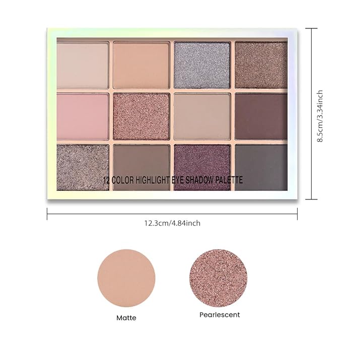 Neutral Smokey Eye Shadow Palette,Nude Silver Gray Cream Eyeshadow Palette,Make Up Pallets for Women Highly Pigmented Natural Eyeshadow for Eyes Long Lasting Naturing-Looking,Blendable,Vegan