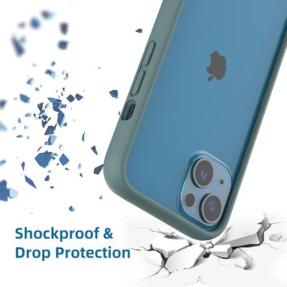 K TOMOTO Compatible with iPhone 13 Mini Bumper Case (5.4 Inch), Liquid Silicone Frame Bumper Case [Raised Edge Protection] [Drop Protection] [Silky and Soft Touch], Pine Green