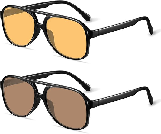 YDAOWKN Retro Aviator Sunglasses for Women Mens Large Frame Classic Vintage 70s Sun Glasses Aviators