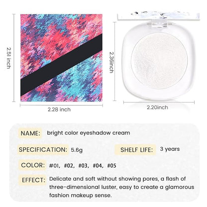 Monochrome Matte Eyeshadow Makeup Palette, Highly Pigmented Pearl White Eyeshadow Palette, Shimmer Pressed Powder Eye shadow Makeup,Single Vegan Eye Shadow, Daily Evening Women Girls Eyeshadow Gift 01