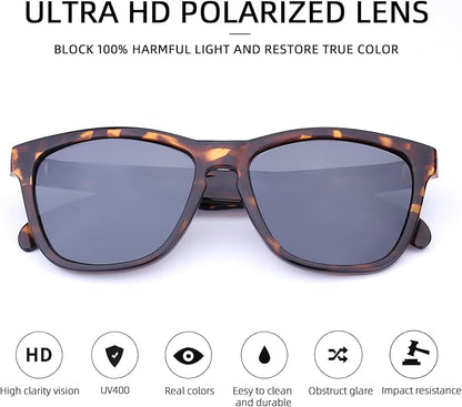 COLOSSEIN Sunglasses Womens,Classic Square Frame UV400 Mirrored Lens,Sunglasses Fit For Beach,Vacation,Driving