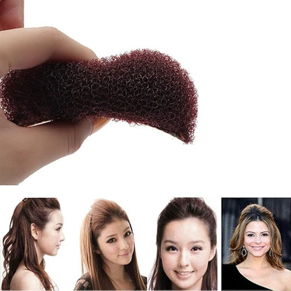 2PCS Women Lady Girls Soft Sponge Foam Hair Base Inserts Bump Up Hair Pads Stick Bun Maker Hair Styling Clip Hair Comb Braid Tool Hair Styling Accessories Brown