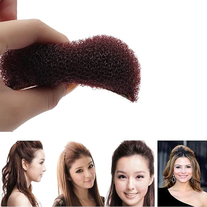 2Pcs 3.3inch Charming Bump It Up Volume Inserts Sponge Foam Hair Comb Do Beehive Hair Stick Bun Maker Tool Hair Base Styling Accessories Hair Increasing Tool (Brown)