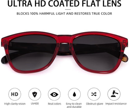 COLOSSEIN Sunglasses Womens,Classic Square Frame UV400 Mirrored Lens,Sunglasses Fit For Beach,Vacation,Driving