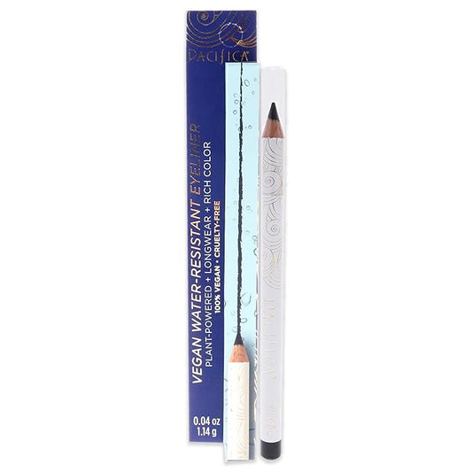 Pacifica Waterproof Eyeliner Pencil Jet Black Eye Liner Longwear, Smudge-Proof, Vegan & Cruelty-Free Eye Makeup Vegan & Cruelty-Free (Shade Jet Black) Ophthalmologist Tested