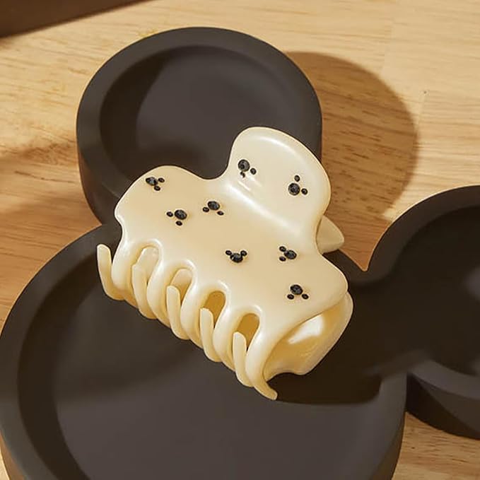 Mickey/Minnie x Kitsch Hair Claw with Rhinestones, Cute and Elegant Claw Clips for Girls, Great for All Hair Types, Recycled Plastic - 1pc (Cream)