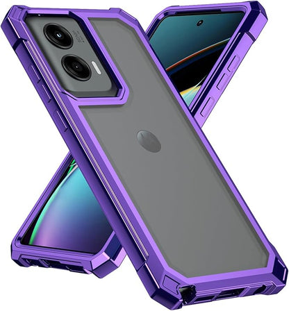 Ailiber for Motorola G Stylus 5G 2024 Phone Case, with Screen Protector, Dual Layer Shockproof Bumper, Clear Transparent, Slim Scratch-Resistant Cover for Motorola Moto G Stylus 2024-Purple