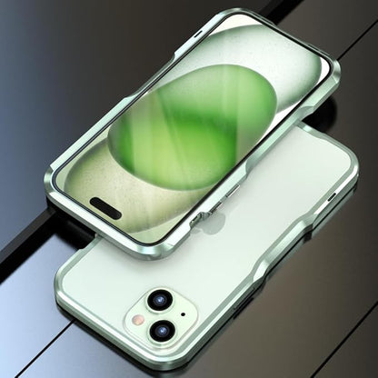 HENGHUI Aluminum Bumpers for iPhone 15 Plus Bumper Case with Strap Hole Metal Frame Bumper Cover Shock Absorbent Slim Cool Design (Light Green)