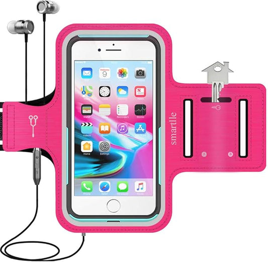 Arm Phone Holder for Running, Armband Cellphone for iPhone 15 14 13 12 11 Pro Max/XR/8 7 6s Plus, for Galaxy A/S/Note Up to 6.9’’, for Exercise Gym Fitness Sports Gear -Pink
