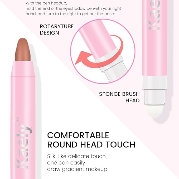 2-in-1 Cream Eyeshadow & Highlighter Stick, Waterproof Brown Matte Eye Shadow Pencil for Women, Long-Lasting Pigmented Makeup, sombras para ojos 26
