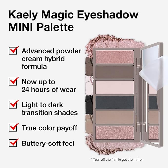6 Color Eyeshadow Makeup Palette, 6 Rose Gold Dark Brown Nude Black Coffee Champagne Gold Eyeshadows Palette, Everyday Matte Shimmer Finish Eye Makeup Looks,Travel Friendly Size, Built-in Mirror 06#