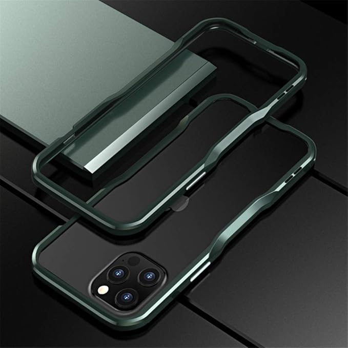HENGHUI Aluminum Bumpers Compatible with iPhone 12 Pro Max 6.7-INCH Bumper Case Metal Frame Bumper Cover Shock Absorbent Slim Cool Design (iPhone12ProMax, Green)