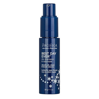 Pacifica Dry Shampoo Powder - Best Day Ever Waterless Shampoo & Instant Volumizer - adds Texture, Refreshes & Absorbs Oil, Non-Aerosol for Women of All Hair Types Natural & Vegan Dermatologist Tested