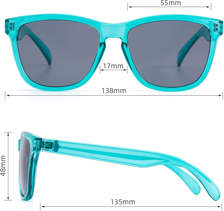 COLOSSEIN Sunglasses Womens,Classic Square Frame UV400 Mirrored Lens,Sunglasses Fit For Beach,Vacation,Driving