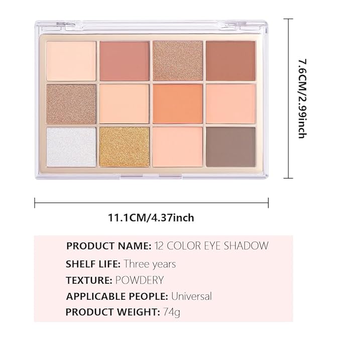 Nude Brown Maroon Bronze Eyeshadow Palette,Natural Neutral Soft Small Cream Eyeshadow Palette,Highly Pigmented Eye Shadow Palette Long Lasting Naturing-Looking Make Up Pallets for Women,Vegan