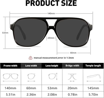 YDAOWKN Retro Aviator Sunglasses for Women Mens Large Frame Classic Vintage 70s Sun Glasses Aviators