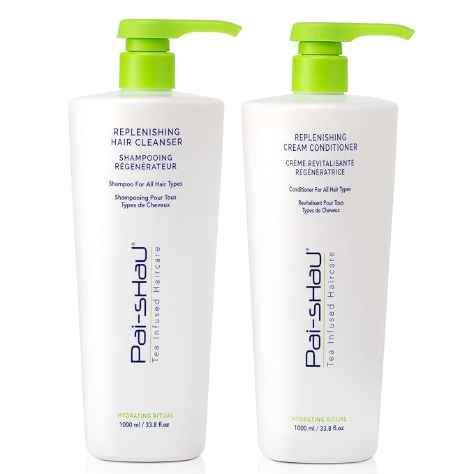 Pai-Shau Replenishing Cleanser and Conditioner Set - Hydrating Shampoo and Conditioner for All Hair Types - 2x1000ml