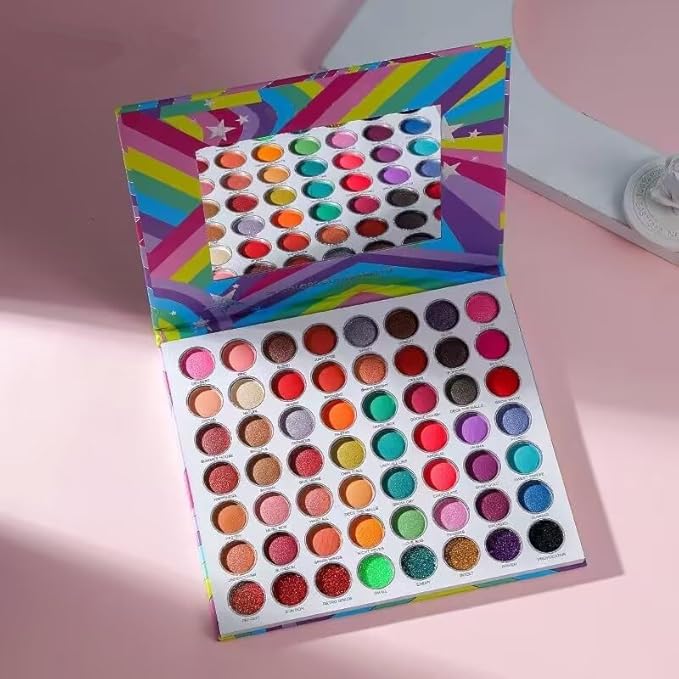 56 Shades Matte Shimmer Eye Shadow Palette Makeup Glitter Eyeshadow Palette Colorful Pressed Powder Makeup Pallet for Women