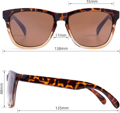 COLOSSEIN Sunglasses Womens,Classic Square Frame UV400 Mirrored Lens,Sunglasses Fit For Beach,Vacation,Driving