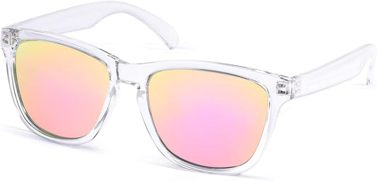 COLOSSEIN Sunglasses Womens,Classic Square Frame UV400 Mirrored Lens,Sunglasses Fit For Beach,Vacation,Driving