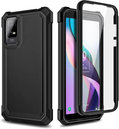 NZND Compatible with TCL ION X Case, TCL ION V with [Built-in Screen Protector], Full-Body Protective Shockproof Rugged Bumper Cover, Impact Resist Case (Black)