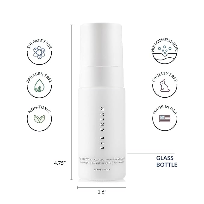 NAELI Eye Cream for Dark Circles, Puffiness & Wrinkles with Anti Aging Apple Stem Cell & Peptide Complex - Reduces Fine Lines, Diminishes Bags & Restores Under Eye, 1.4 oz