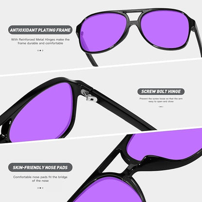 YDAOWKN Retro Aviator Sunglasses for Women Mens Large Frame Classic Vintage 70s Sun Glasses Aviators