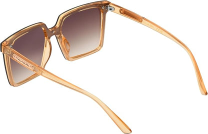 TAHARI Women's Th848 Translucent Crystal 100% Uv400 Protective Square Shield Sunglasses. Elegant Gifts for Her, 145 Mm