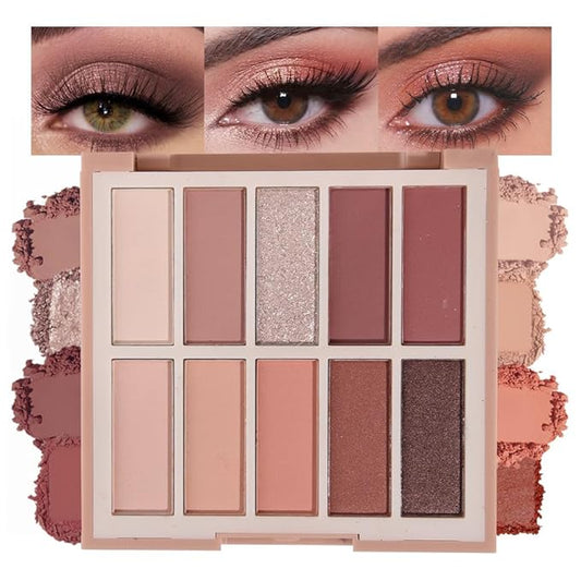 Neutral Natural Eye Shadow Palette,Matte Nude Pink Brown Naked Cream Eyeshadow Palette,make up pallets for women Highly Pigmented Eyeshadow for Eyes Long Lasting Naturing-Looking,Blendable,Vegan