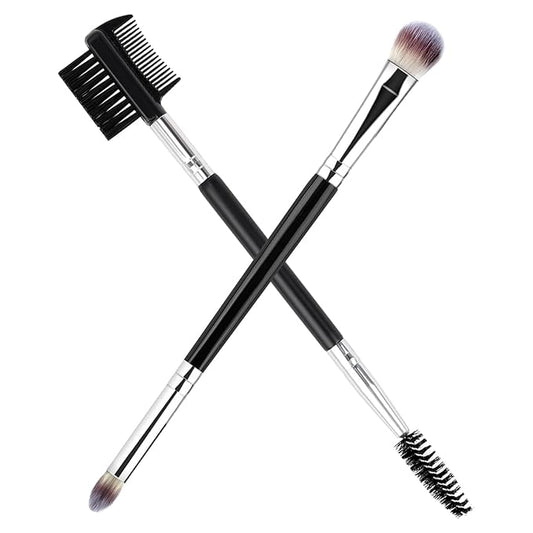 1PCS 3 Head Eyebrow Eyelash Shaper Eyelash Comb for Separating Lashes Shaping Brow+1PCS Professional Blending Eyeshadow Brush Eye Makeup Brush for Concealer Eyebrows Eyeliner Makeup Tool
