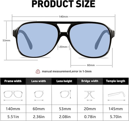 YDAOWKN Retro Aviator Sunglasses for Women Mens Large Frame Classic Vintage 70s Sun Glasses Aviators