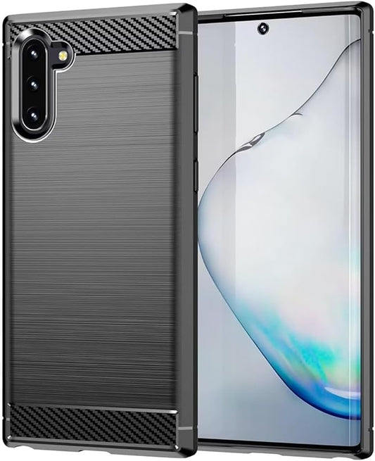 for Samsung Galaxy Note10+ Plus 5G Phone case, Shockproof, Scratch Resistant Carbon Fiber Jacket, Soft TPU, for Galaxy Note10+ Plus 4G case (Black)