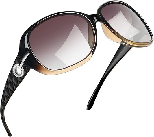 Joopin Big Womens Sunglasses Polarized Trendy Sun Glasses Large Rectangle UV Protection Rhinestone Sunnies