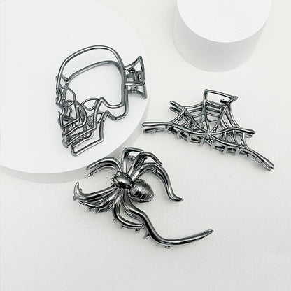 3 Pieces Large Metal Spider Net Hand Hair Claw Clips for Women and Girls Thick Long Hair, Nonslip Skeleton Spooky Barrette Headband Hair Styling Accessories for Halloween Christmas Gifts