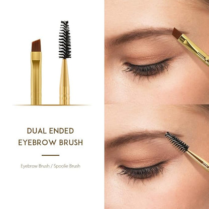 Docolor Duo Eyebrow Brush,Professional Angled Eye Brow Brush and Spoolie Brush Perfect for Lining and Shaping Brows, Spoolie for Brows or Lashes Black