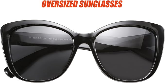 FEISEDY Polarized Vintage Sunglasses American Womens Square Jackie O Cat Eye Sunglasses B2451