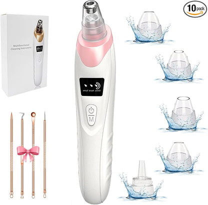 2025 Blackhead Remover Pore Vacuum,Facial Pore Cleaner-5 Suction Power,5 Probes,USB Rechargeable Blackhead Vacuum Kit Electric Acne Extractor Tool for Adult (Pink)
