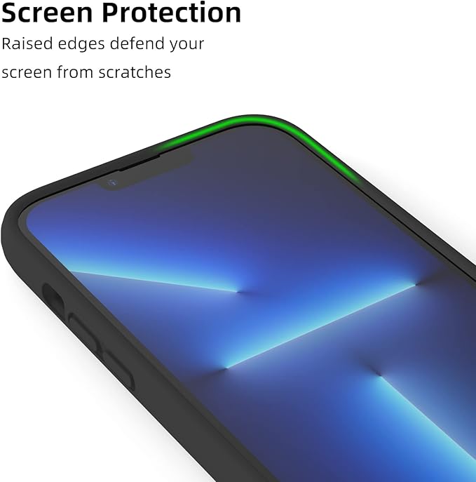 K TOMOTO Compatible with iPhone 13 Pro Max Bumper Case (6.7 Inch), Liquid Silicone Frame Case [Raised Edge Protection] [Drop Protection] [Silky and Soft Touch], Black