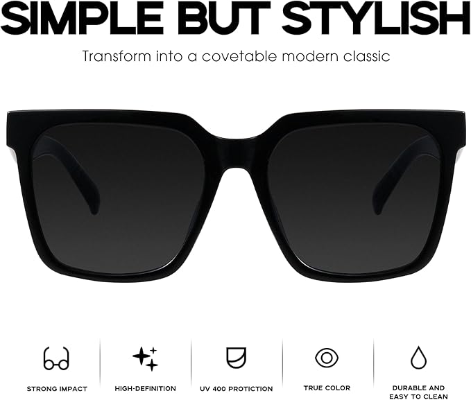 mosanana Oversized Square Sunglasses for Women Simple Trendy Style MS51917