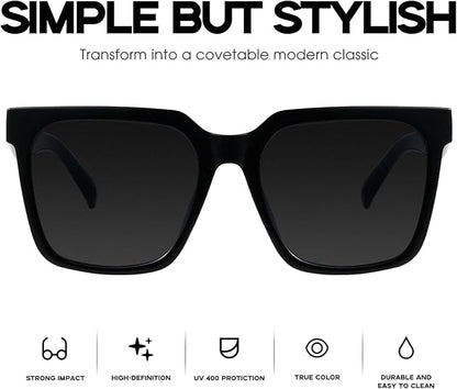 mosanana Oversized Square Sunglasses for Women Simple Trendy Style MS51917