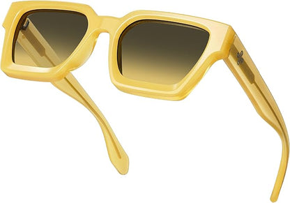 VISOONE Fashion 100% UV400 Protection Rectangle TR90 Y2K Sunglasses Accessories for Women Men RIVER