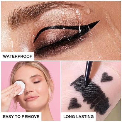 6PCS Automatic Waterproof Inner Eyeliner, Eyeshadow & Eyebrow Pencil – Multi-Use Cream Pen for Liner, Shadow & Brows (Black2)