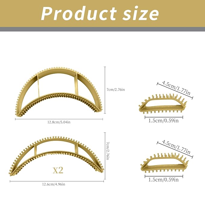 5 Pc Bump It Hair Accessory - Bump It Up Headband & Clips for Volume (Yellow)