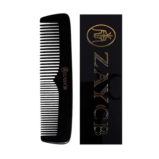 Buffalo Horn Comb - Anti-Static Detangling Styling Comb for All Hair Types (Classic Fine Tooth, Men, Women, Kids)